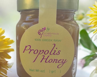 Greek Raw Propolis Honey: Natural Immune Boost (9.5oz)