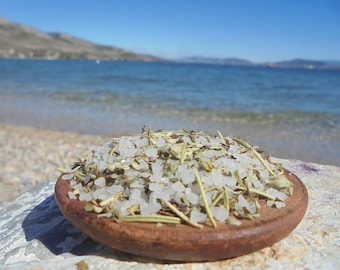 Sal marina con hierbas griegas: mezcla de sales de cocina gourmet