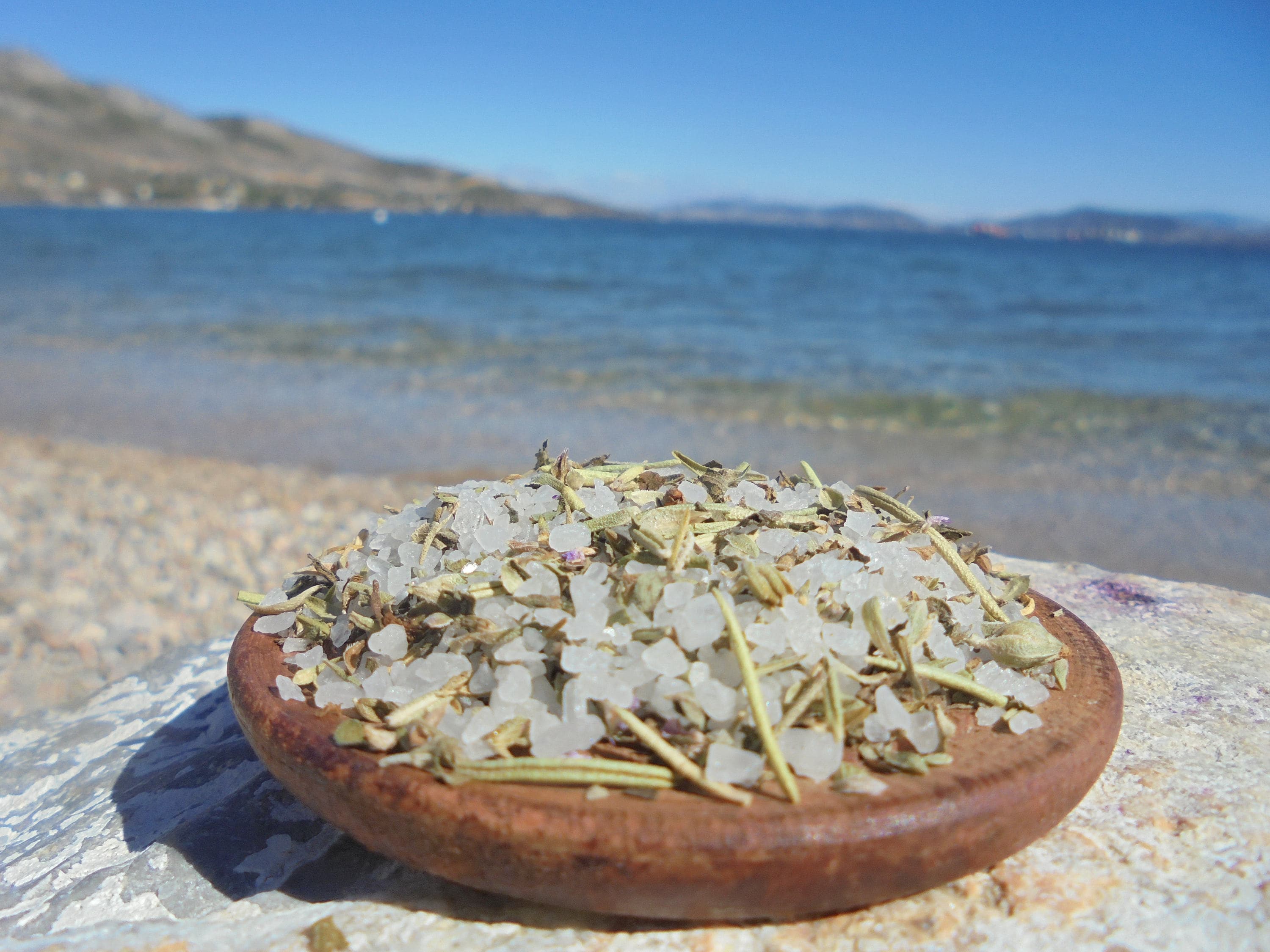 Natural Raw Greek Sea Salt With Organic Dried Herbs, Thyme, Oregano