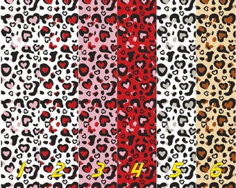 Cheetah Print HTV, Valentine Heat Transfer, Leopard Iron On Vinyl, Valentines HTV Vinyl Designs, Adhesive or HTV, Pick Your Type and Size