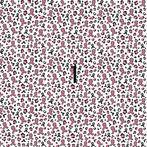 Pode incluir: Um fundo branco com um padr&atilde;o repetido de fitas cor-de-rosa e manchas de leopardo pretas. O n&uacute;mero "1" est&aacute; no centro da imagem.