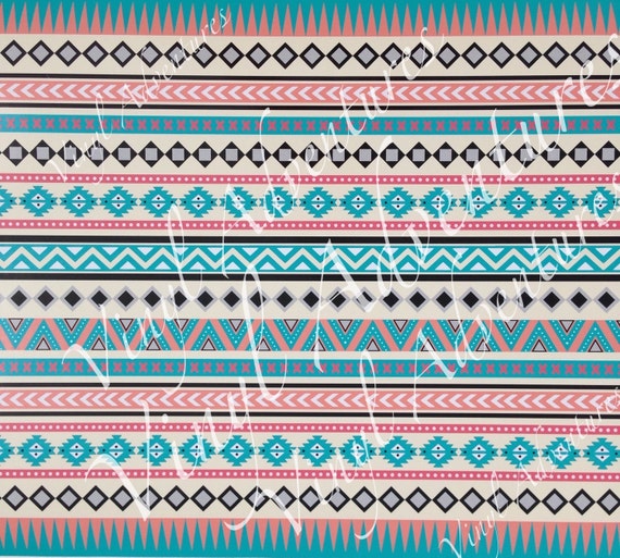 Aztec Heat Transfer Vinyl, Coral Teal, Aztec, Pattern HTV, Tribal, Patterned HTV, 1 Sheet, Siser Easyweed, Printed HTV, T Shirt Vinyl, Craft