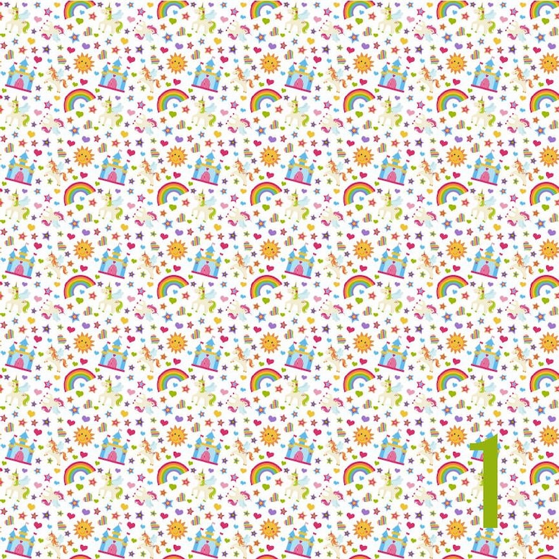 Unicorn Heat Transfer Vinyl Rainbow Pattern HTV, Unicorn HTV Sheets, Printed Heat Transfer Vinyl, Printed HTV Vinyl, Custom Print HTv image 2