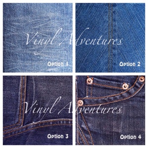 Denim Pattern Vinyl, Blue Jeans, Blue, Chambray, Patterned, Printed, Vinyl, Permanent Adhesive, 12x12, Craft Vinyl Sheet, Oracal 651, Decal