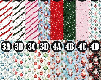 Christmas Tree Cake Vinyl, Christmas Print Vinyl, Santa Pattern HTV, Sticky Adhesive Patterned Vinyl, Pattern Heat Transfer Vinyl Sheets