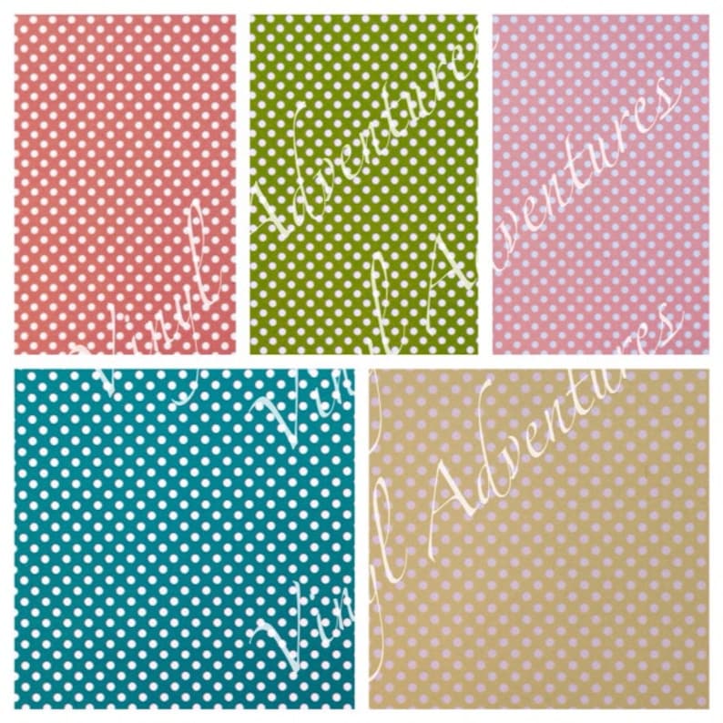 May include: Set of four digital paper patterns featuring white polka dots on different colored backgrounds. The colors are pink, green, teal, and beige.