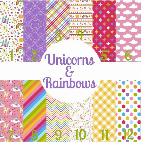 Unicorn Heat Transfer Vinyl Rainbow Pattern HTV, Unicorn HTV Sheets, Printed Heat Transfer Vinyl, Printed HTV Vinyl, Custom Print HTv