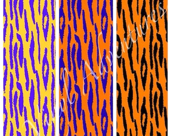 Tiger Print Pattern Vinyl,  Animal Print, Printed, Patterned, Sticky, Vinyl, Purple Gold, Orange Blue, Oracal 651, Sport, Football, 12"x12"