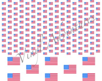 4th of July Pattern Vinyl, Red White Blue, American Flag, Patriotic, USA, Stars Stripes, Printed, Patterned, Vinyl, Oracal 651, 1-12"x12"