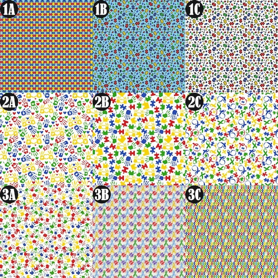 Autism Vinyl, Autism Awareness Vinyl, Printed Vinyl Sheets, Vinyl Adhesive Print, Permanent Vinyl, Pattern Vinyl, Outdoor Vinyl, 12"x12"