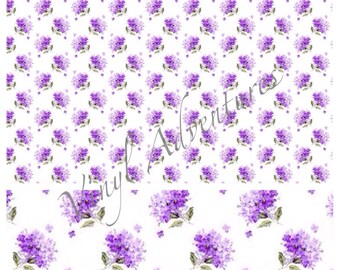 Floral Pattern Vinyl, Purple Lilacs Floral, 12"x12", Outdoor Permanent Adhesive