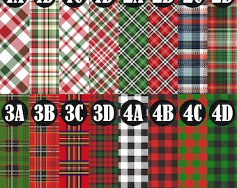 Christmas Plaid Vinyl, Patterned Vinyl, Iron on Vinyl Christmas, Printed HTV Sheets, Siser Heat Transfer Vinyl, Oracal Adhesive Craft Vinyl