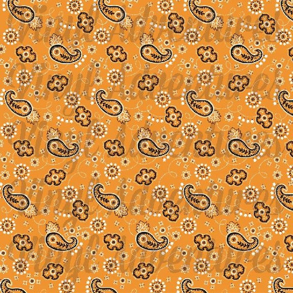Bandana Heat Transfer Vinyl Orange Bandana Pattern HTV Etsy