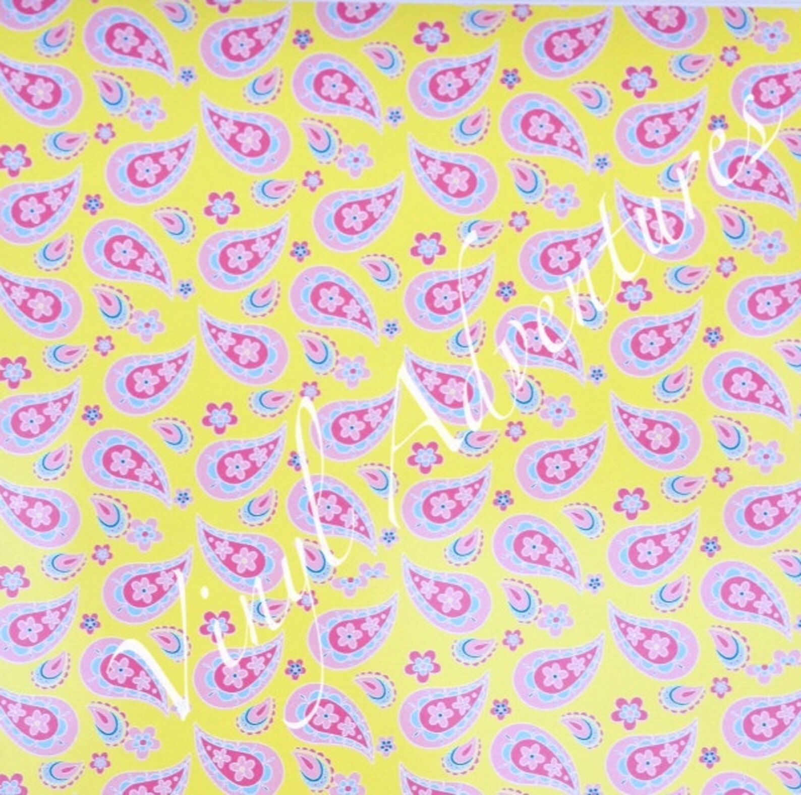 Paisley Pattern Vinyl Yellow Pink Blue Paisley Pattern - Etsy