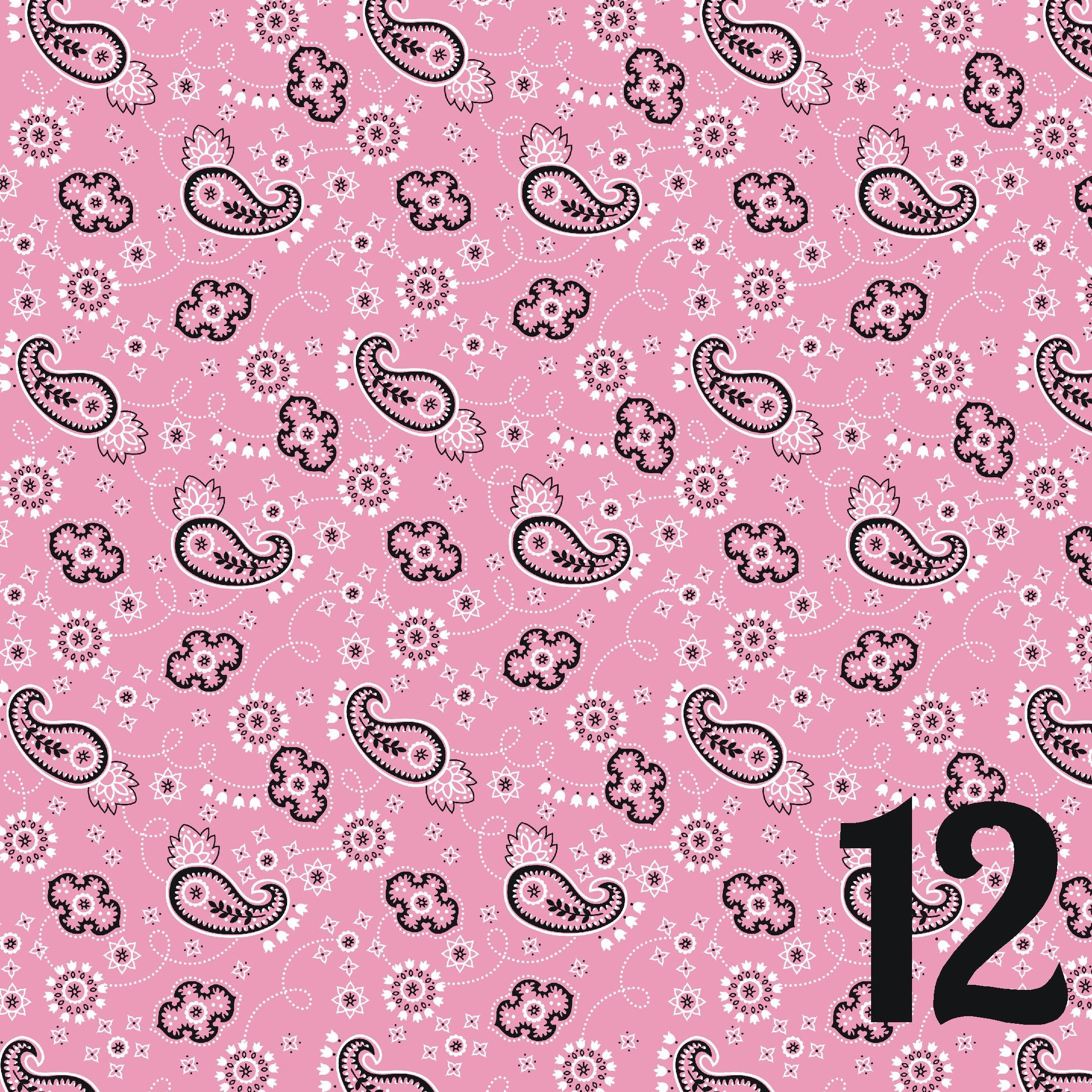 Pink Bandana Paisley Print Heat Transfer Vinyl easy Mask Transfer Tape  Included or Orcale 651 Permanent Outdoor Vinyl 