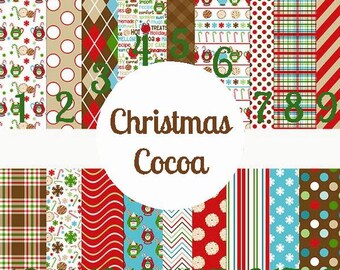 Vinyl Sheets, Pattern Vinyl, Printed Pattern Vinyl, Patterned Vinyl, Christmas Cocoa, Plaid, Stripe, Red Green, Adhesive Vinyl, 12"x12"
