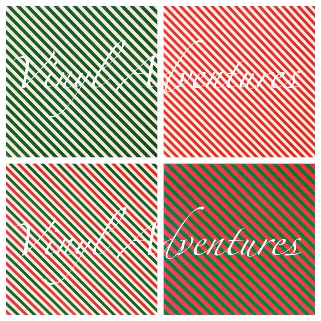 Stripe Pattern Vinyl, Christmas, Holiday, Red Green, Striped, Stripes ...