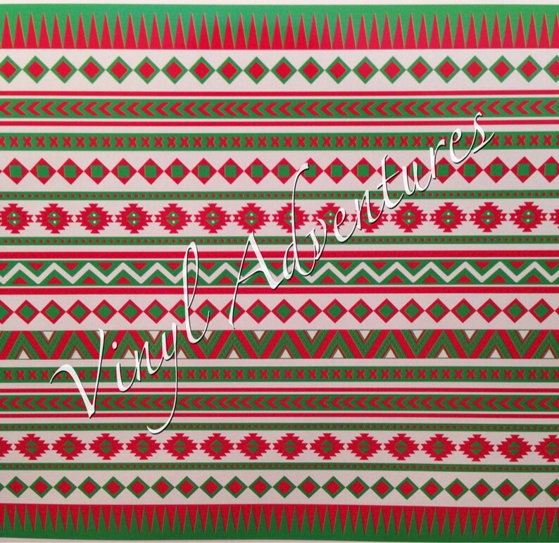 May include: A seamless pattern with red and green geometric shapes on a white background. The pattern is made up of triangles, diamonds, and zigzags.