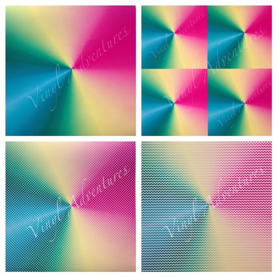 Gradient Heat Transfer Vinyl, Pink Teal Gradient Pattern HTV