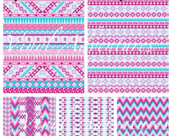 Aztec Heat Transfer Vinyl, Tribal Pattern HTV, Pink Blue Aztec Patterned HTV, Printed HTV, Craft Vinyl Sheet, 1 Sheet, Siser Easyweed
