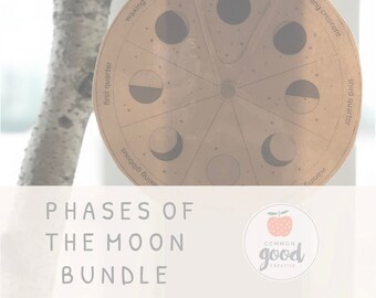 Printable Phases of the Moon Bundle | Digital Download | Preschool Learning | Nature Studies
