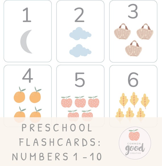 printable preschool numbers flash