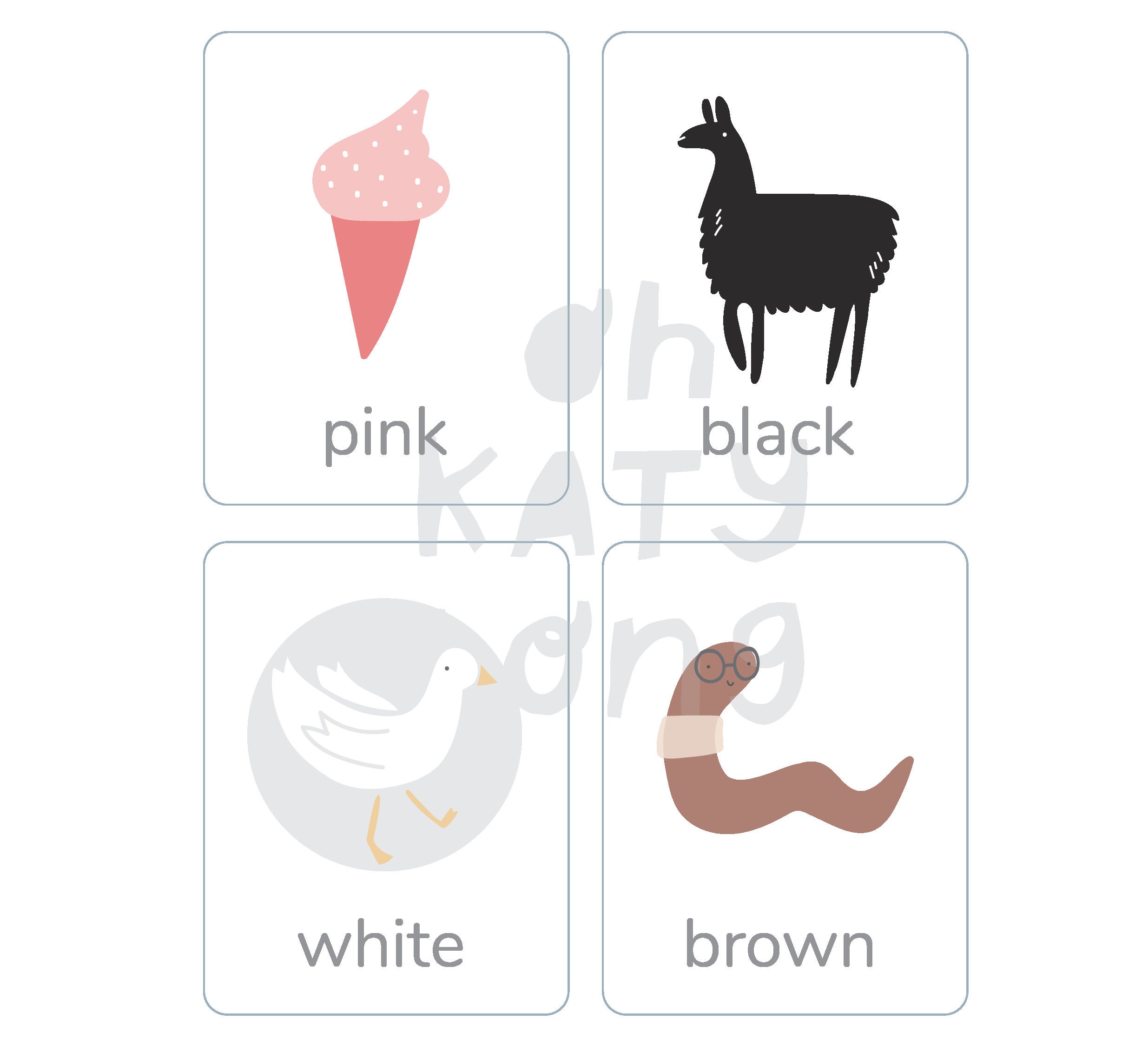 Printable Preschool Color Flash Cards Digital Download | Etsy