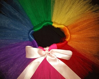 Tutu - arc en ciel, nouveau-né, nourrisson, bébé, filles, cadeau pour les Trolls, My Little Pony, Rainbow Dash, fête d’anniversaire de Candyland ou costume de clown !