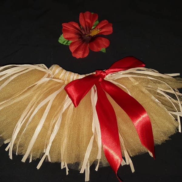 Hawaii Luau grass skirt costume - birthday party outfit - tutu set