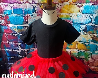 Tutu ladybug et bandeau d’antennes pour costume d’Halloween ou thème de fête d’anniversaire