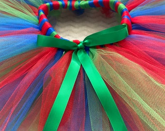 Tutu rouge, vert, bleu - tutu d’anniversaire