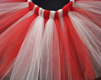 Tutu en rouge et blanc Tutu - candyland tutu, tutu de menthe poivrée, tutu de Noël, tutu de canne de bonbon, tutu drapeau - tutu pour nouveau-né, bébé, tutu adulte