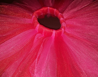Tutu rose vif et rouge - tutu bébé, première tenue d'anniversaire, tutu adulte, tenue de la Saint-Valentin