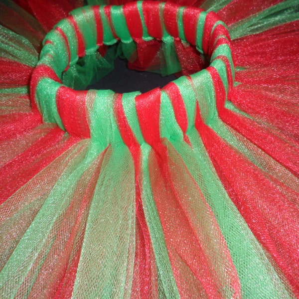 Tutú rojo y verde - Vestido tutú de Navidad - recién nacido, bebé, bebé, niñas, adulto para la fiesta de Navidad