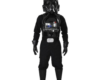DISFRAZ DE PILOTO TIE - Paquete de armadura con accesorios - Bellamente confeccionado - Listo para usar - Réplica de Star Wars