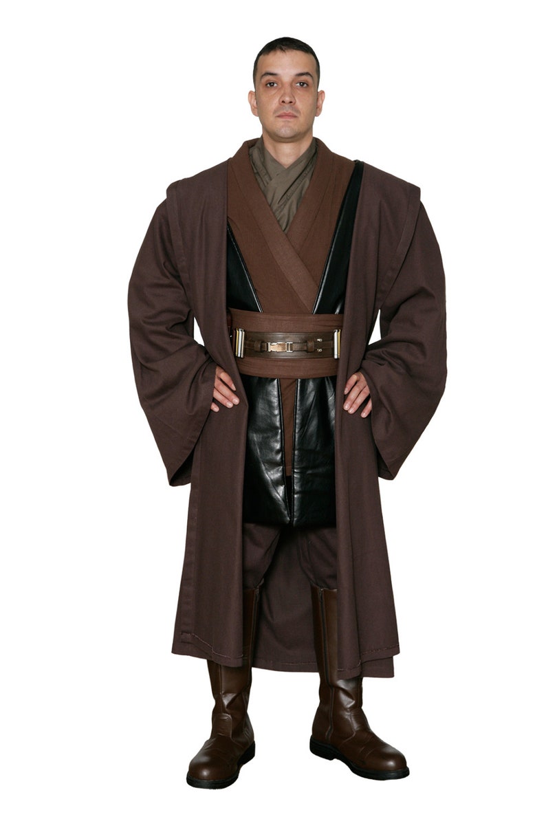 Star Wars Anakin Skywalker Replica Jedi Costume Body Tunic with Replica Dark Brown Jedi Robe image 1