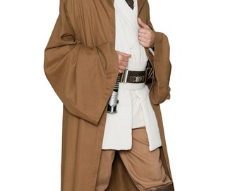 JEDI KNIGHT ROBE Only - Replica Light Brown Jedi Robe - Great Quality - Thick Material and Big - Perfect for your Star Wars Costume Cosplay