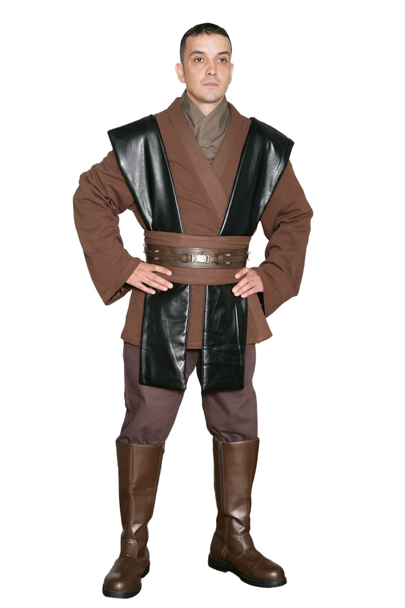 Star Wars Anakin Skywalker Replica Jedi Costume Body Tunic with Replica Dark Brown Jedi Robe image 3