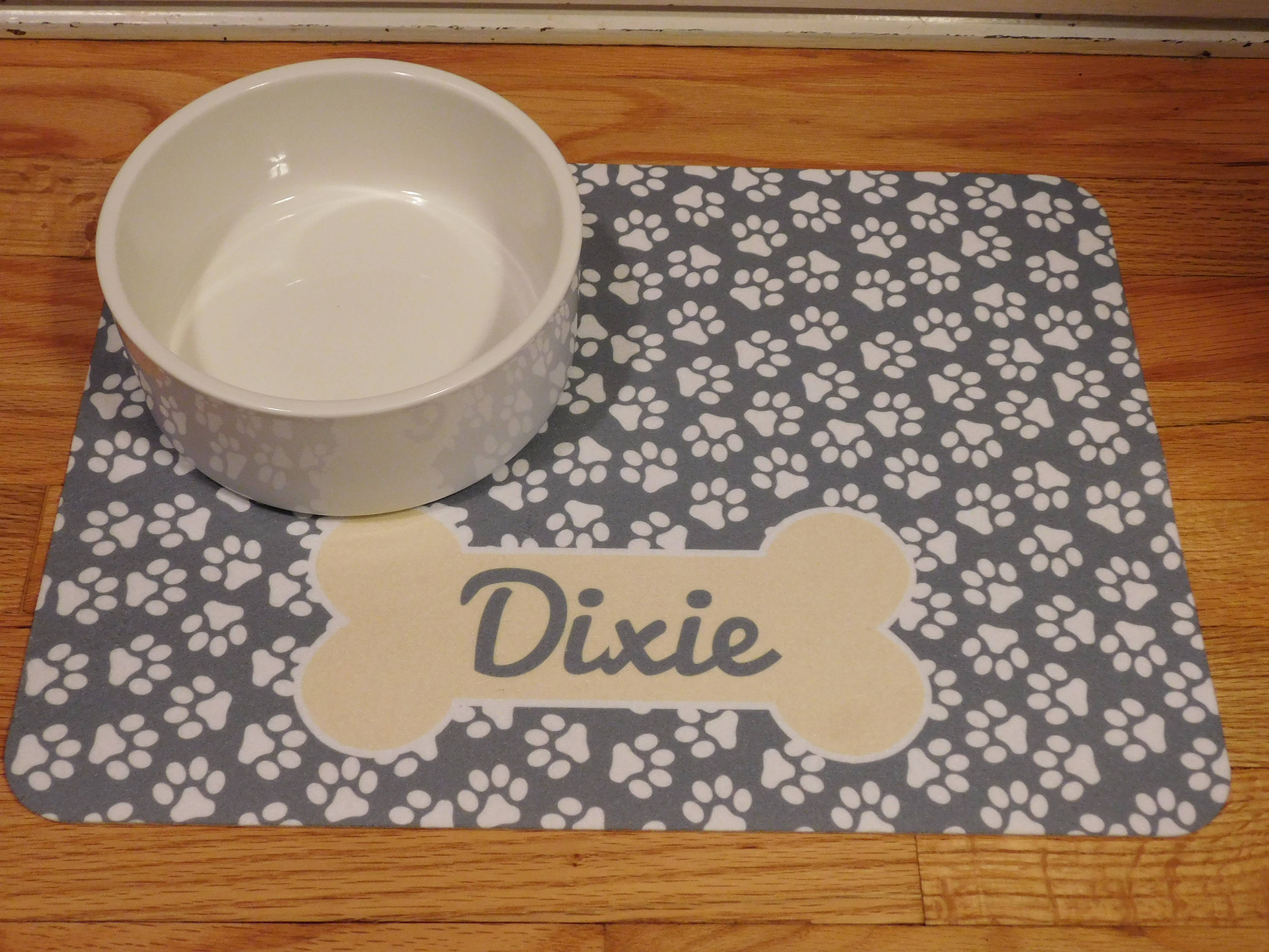 Personalized Dog Food Mat Paw Print Pattern Mat Only Etsy