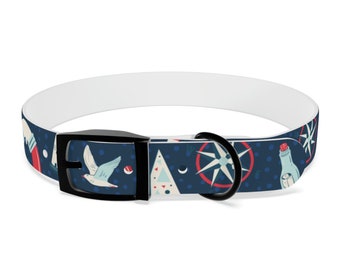 SplashGuard Waterproof Dog Collar - Nautical, Boating, Stylish, Durable, and Odor Resistant