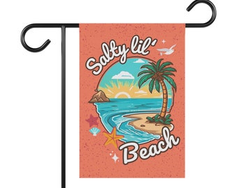 Salty Lil Beach, Sommer, lustige Gartenflagge, lustiges Hofschild, Blumengarten, Hofbanner, Flagge für Outdoor-Dekoration