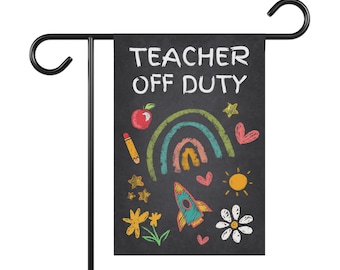 Lehrerin Freizeit, Sommer, lustige Gartenfahne, lustiges Yardschild, Blumengarten, Hofbanner, Flagge für Outdoor Decor