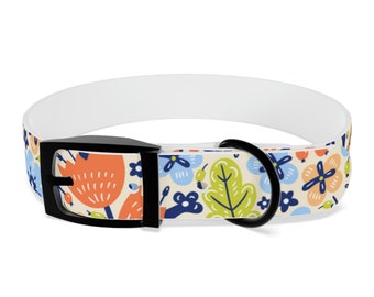 SplashGuard Waterproof Dog Collar - Pink Floral, Stylish, Durable, and Odor Resistant