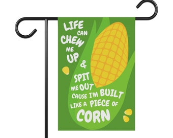 Built Like Corn, Funny Garden Sign, Funny Yard Sign, Pollinator Garden, Yard Sign, Flag for Outdoor Decor