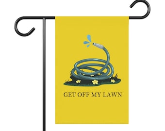 Get Off My Lawn, Don't Tread On Me, Funny Garden Flag, Funny Yard Sign, Flower Garden, Yard Banner, Flag for Outdoor Decor