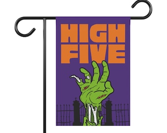 High Five, Zombie, Halloween, Lustige Gartenfahne