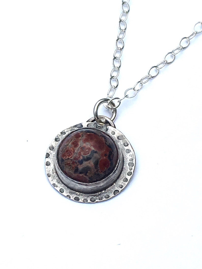 Leopard Skin Jasper Necklace in Sterling Silver