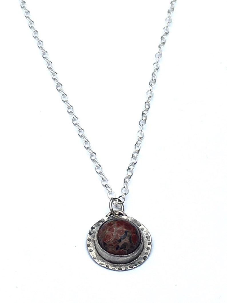 Leopard Skin Jasper Necklace in Sterling Silver