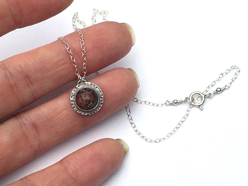Leopard Skin Jasper Necklace in Sterling Silver