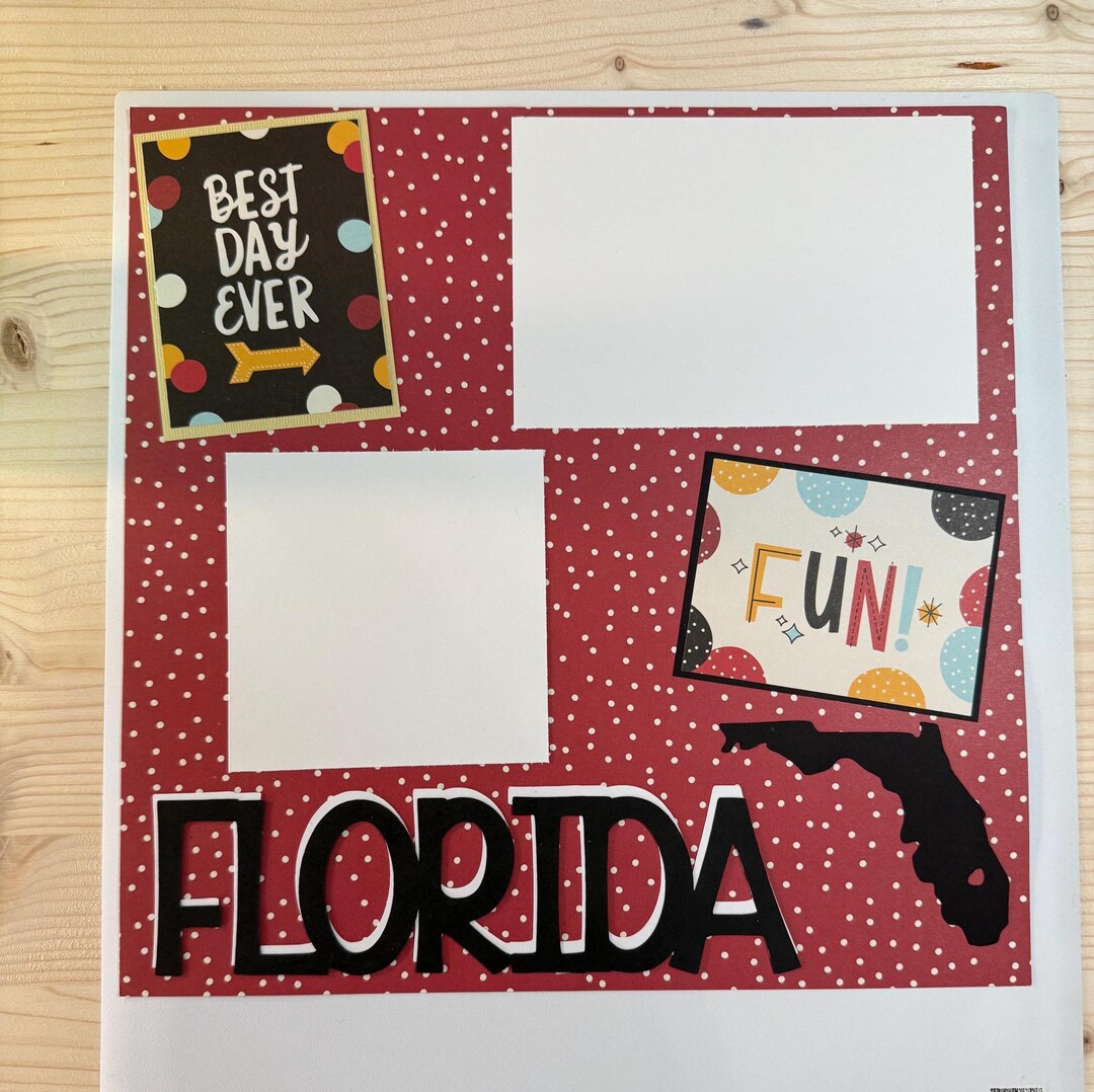 Florida Premade 12x12 Scrapbook Page - Etsy